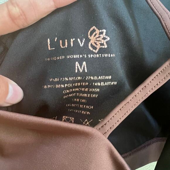 L'URV Women's Brown Cross-Back Sport Bra Size Medium - Picture 4 of 4